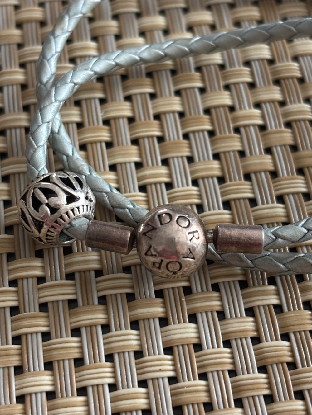 Pandora Leather Double-Wrap Bracelet with Decorative Charm - Picture 2 of 5